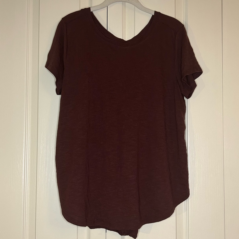 Women’s Short Sleeve Textured Back Top | Size XL